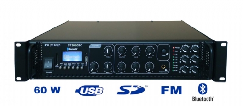 RH SOUND ST2060BC/Mp3+FM+IR Rozhlasová ústředna 100V / 60W